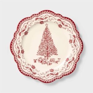New Stoneware Round Serving Platter Christmas Threshold Studio McGee